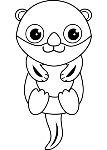 Cute Otter Coloring Page